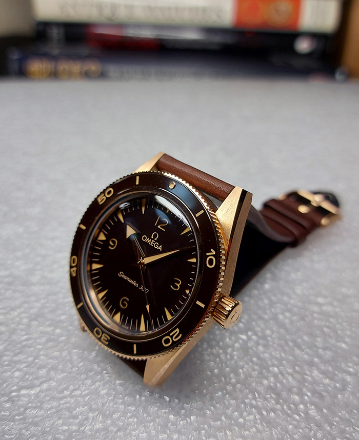 Omega Bronze Gold Seamaster 300 Co-Axial Wristwatch Ref. 234.92.41.21.10.001 